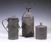 EARLY PUNCHED TIN AND TOLEWARE