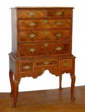 EARLY QUEEN ANNE CHEST ON STAN