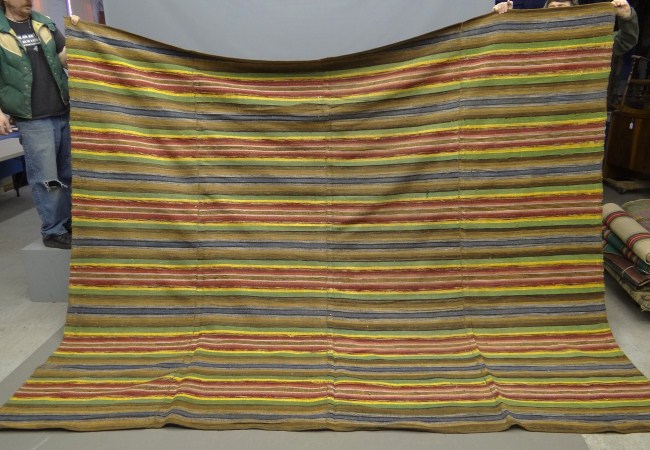 Early roomsize rag rug. 8' x 11'
