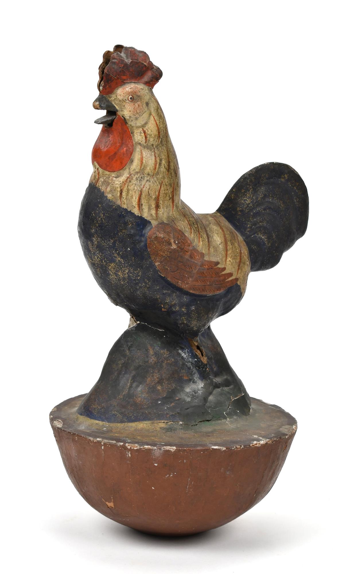 EARLY ROOSTER ROLY POLY TOY. Full