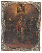 Early Russian Icon with Saints