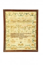 EARLY SAMPLER.  Ann Elizabeth