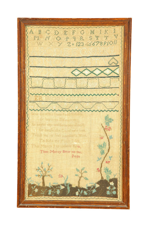 EARLY SAMPLER.  Christina