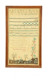 EARLY SAMPLER.  Christina Bald