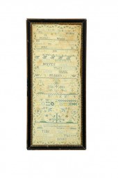 EARLY SAMPLER.  Susannah Barke