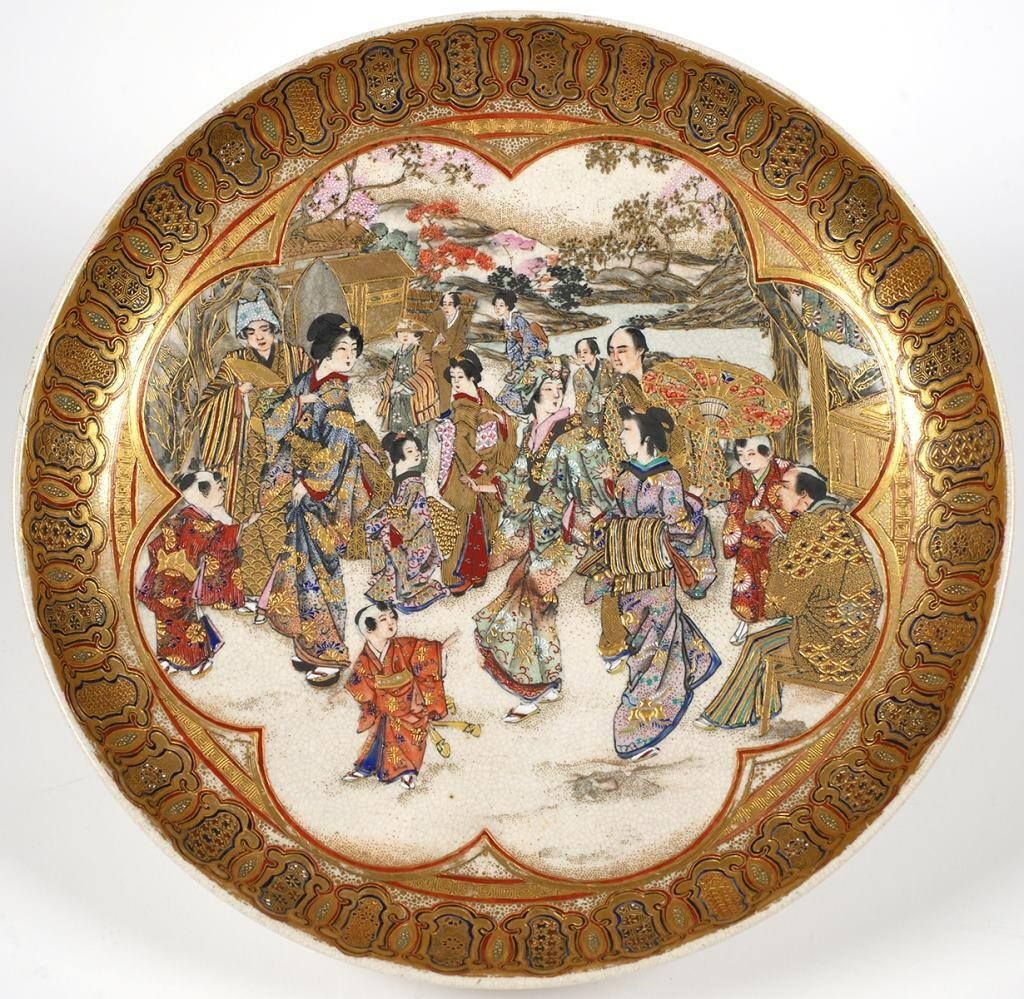 EARLY SATSUMA PLATE, UNSIGNED EDO