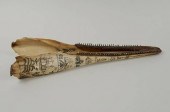 EARLY SCRIMSHAW DOLPHIN JAW BO