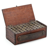 EARLY SHOTGUN SHELL BOX WITH W