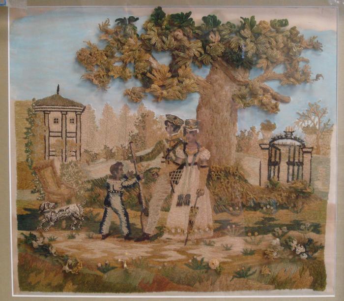 Early silk embroidery with