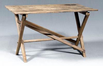 Early Southern sawbuck table,