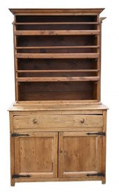 EARLY STEPBACK CUPBOARD, IN TW