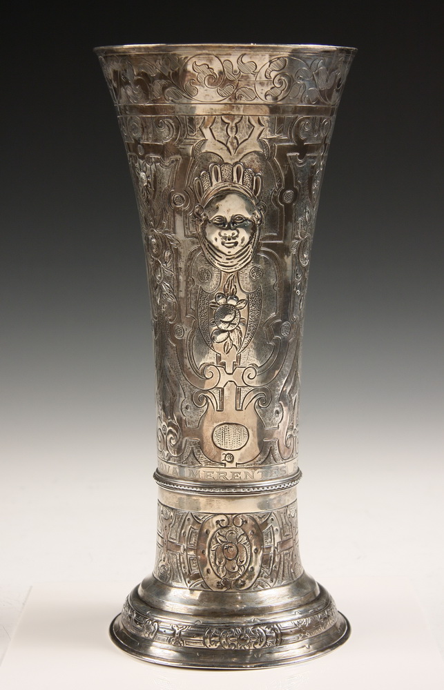 EARLY STERLING FLOWER VASE - 18th c