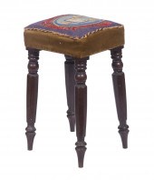 EARLY STOOL WITH NEEDLEPOINT C
