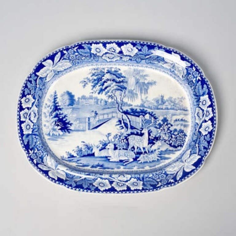 EARLY TRANSFERWARE PLATTERA very