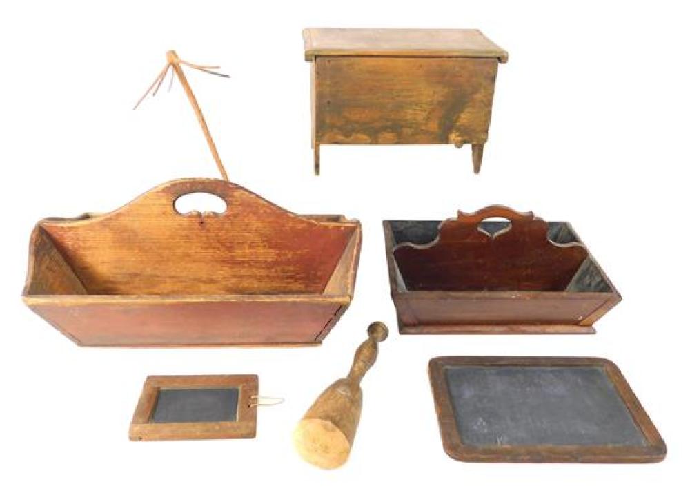 EARLY TREEN WARE, SEVEN PIECES