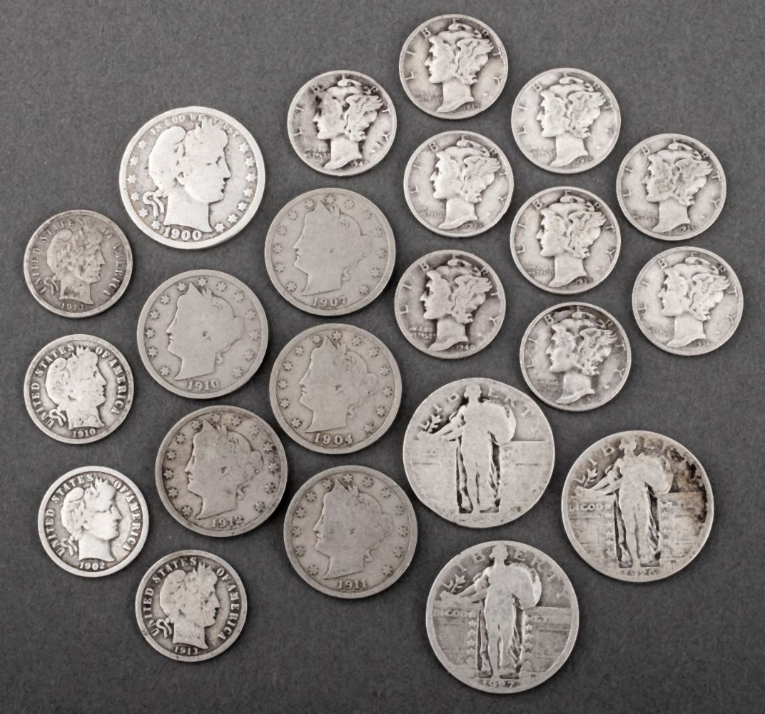 EARLY U.S. COINS, 22 PIECES
