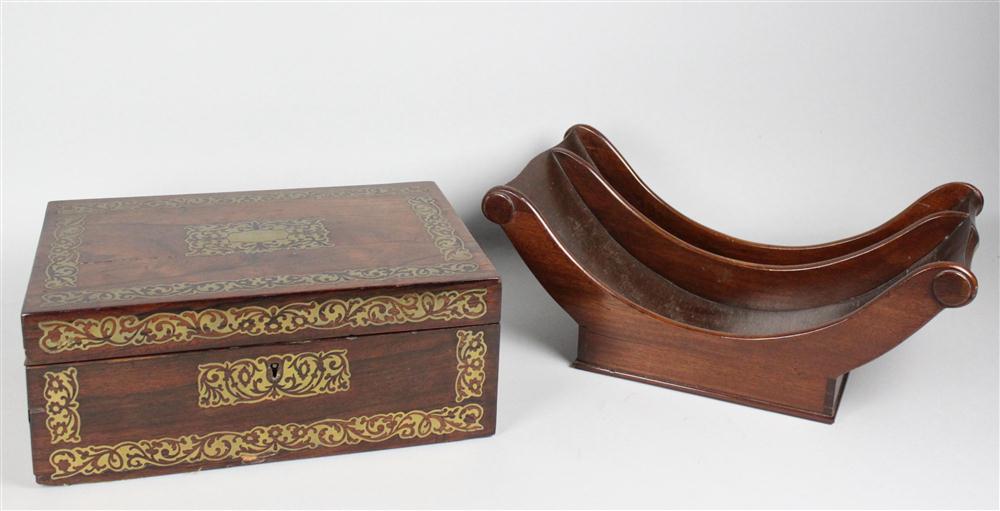 EARLY VICTORIAN BRASS INLAID