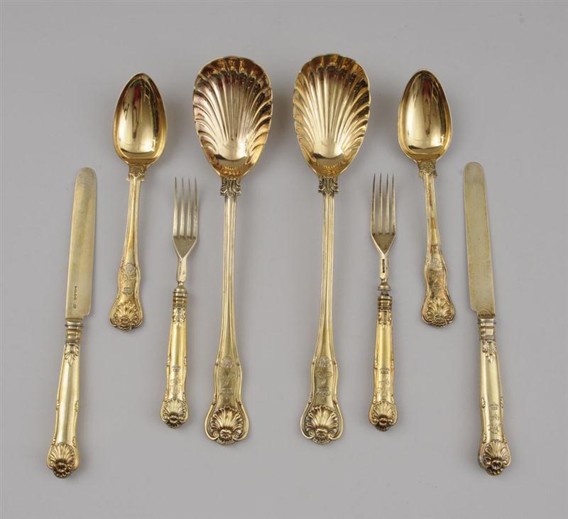 EARLY VICTORIAN CRESTED SILVER GILT