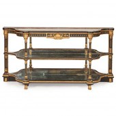 EARLY VICTORIAN EBONISED AND P