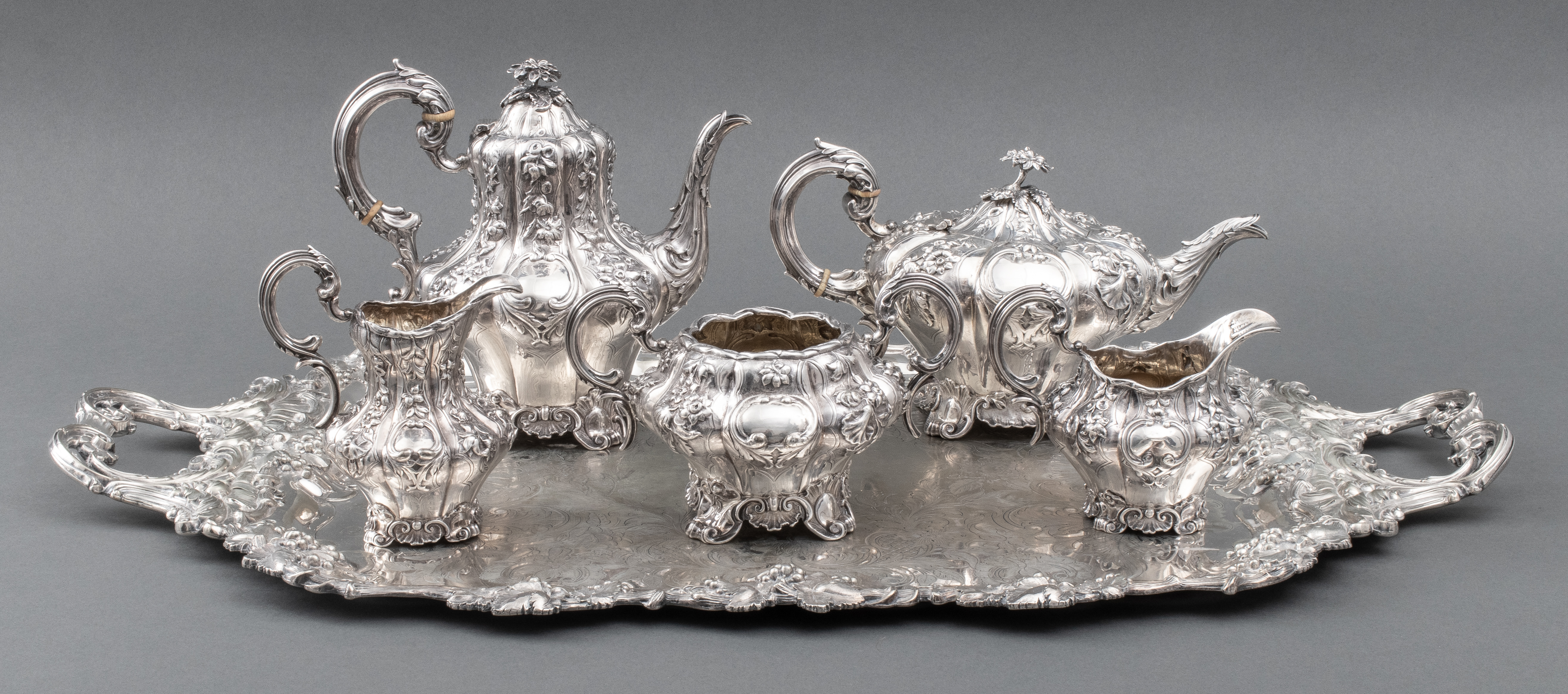 EARLY VICTORIAN STERLING 5 PIECE