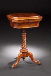 Early Victorian Walnut Teapoy,