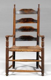 Early Virginia armchair, slat