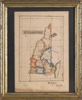 Early watercolor on paper map
