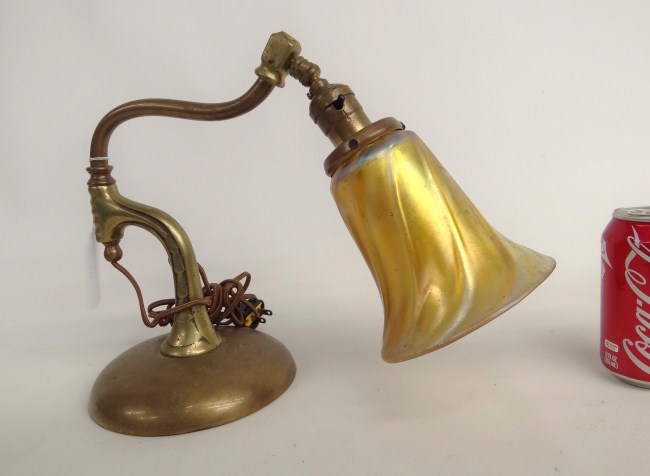 Early weighted base brass lamp with