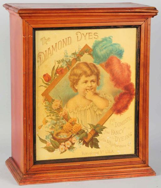 Early Wooden Diamond Dyes Cabinet.