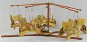 EARLY WOODEN TOY CAROUSEL Very