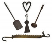 EARLY WROUGHT IRON AND BRASS U