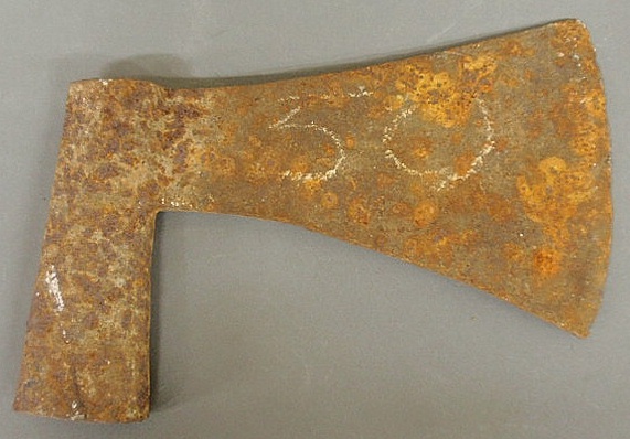 Early wrought iron goose-wing axe