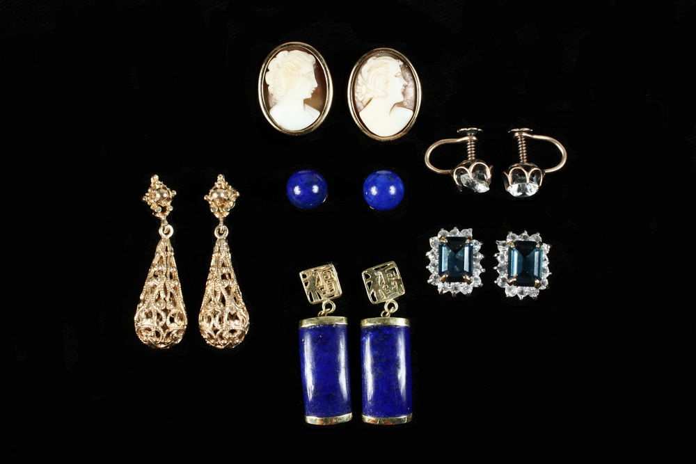 EARRINGS - (6) piece lot includes