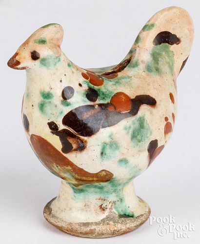 EARTHENWARE CHICKEN FORM BANK, LATE