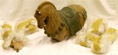 Earthenware figure sancai glaz