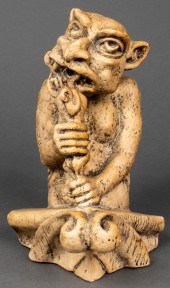 EARTHENWARE MODEL OF A GARGOYL