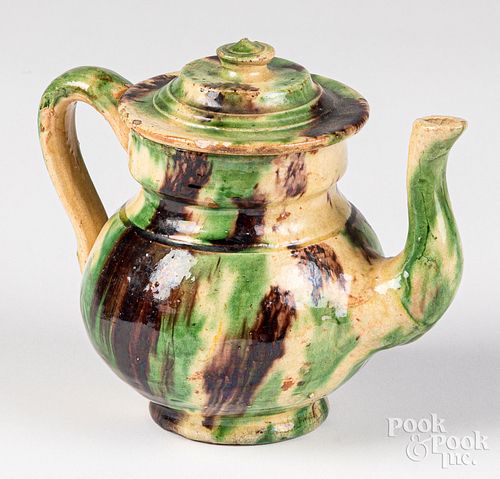 EARTHENWARE TEAPOT, 19TH