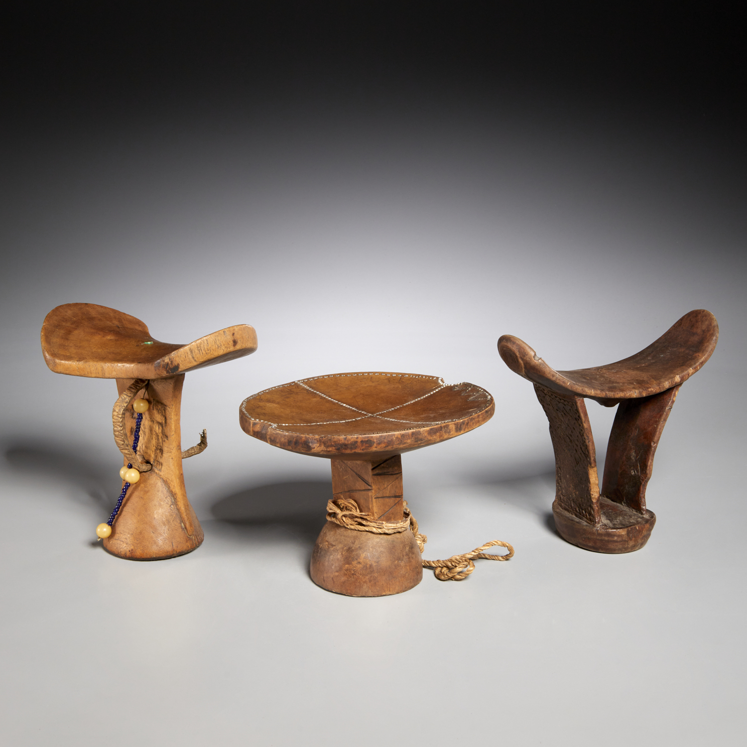 EAST AFRICAN STOOL AND (2)