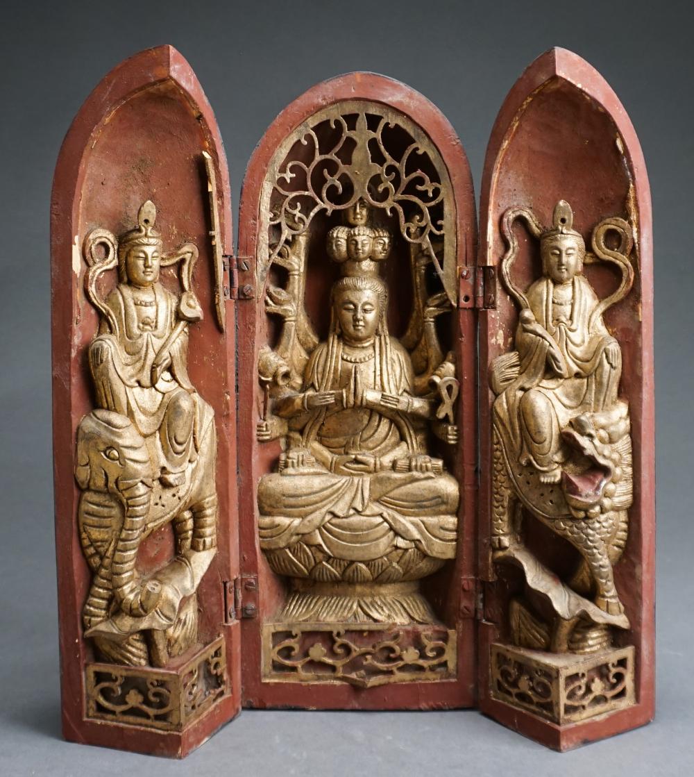 EAST ASIAN PARTIAL GILT WOOD BOX