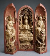 EAST ASIAN PARTIAL GILT WOOD B