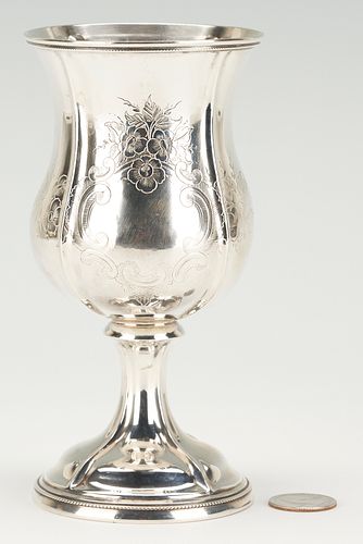EAST TN COIN SILVER GOBLET, DAVID