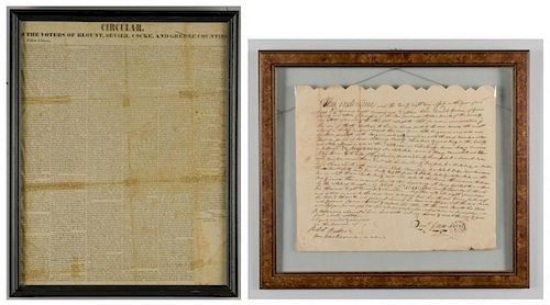EAST TN POLITICAL BROADSIDE, 1857