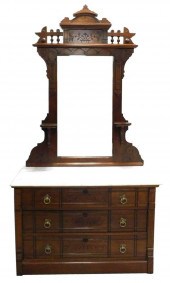EASTLAKE DRESSER AND ATTACHED