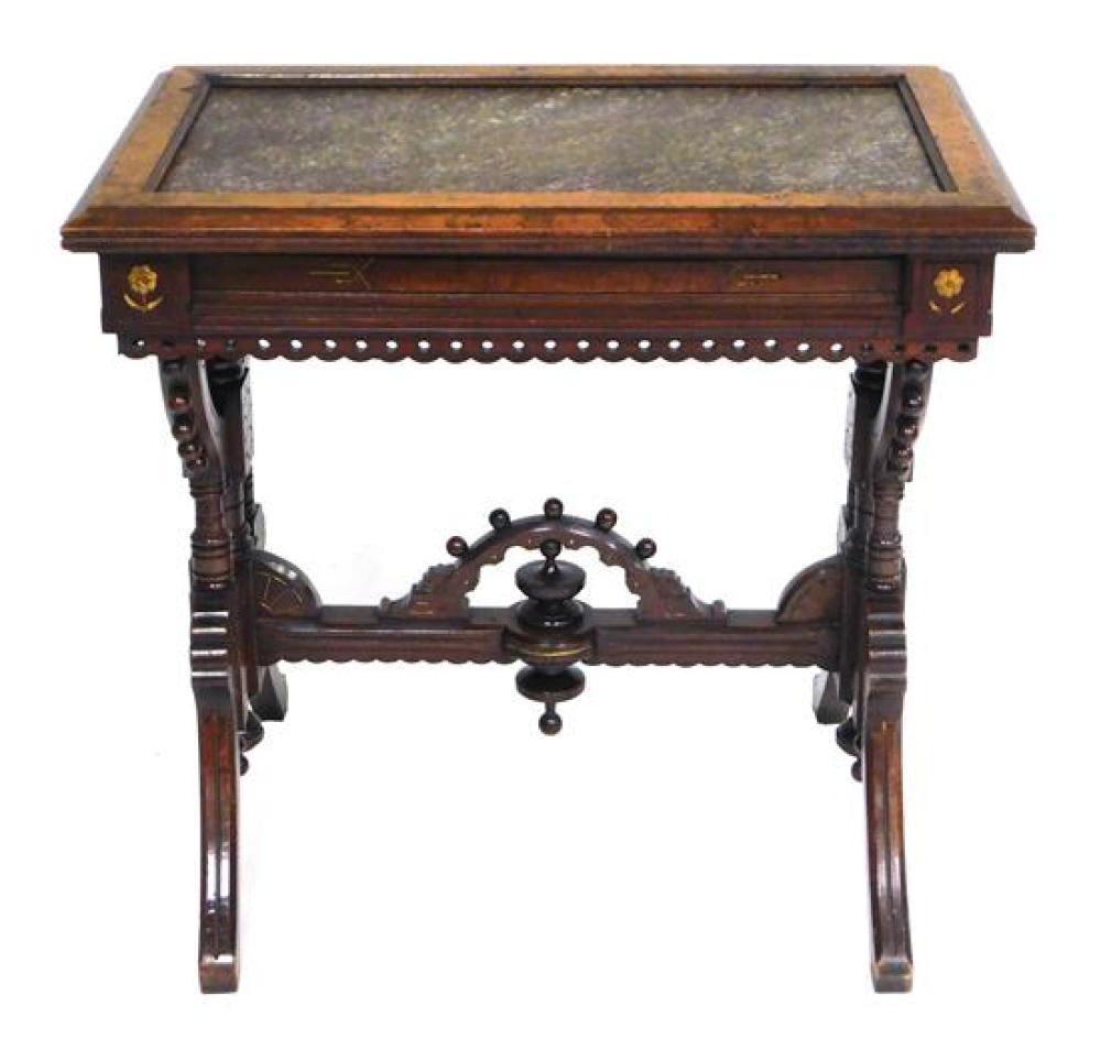 EASTLAKE MARBLE-TOP TABLE, LATE