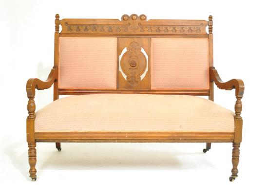 Eastlake settee  pink upholstery 