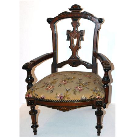 Eastlake Style Mahogany, Walnut and