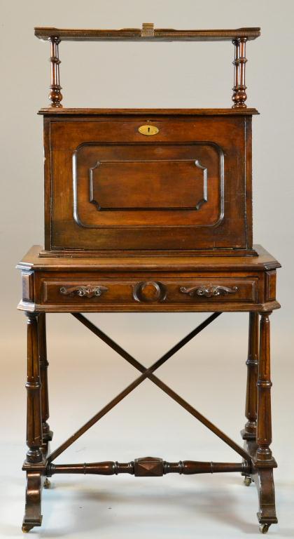 Eastlake Walnut Drop-Leaf Secretary