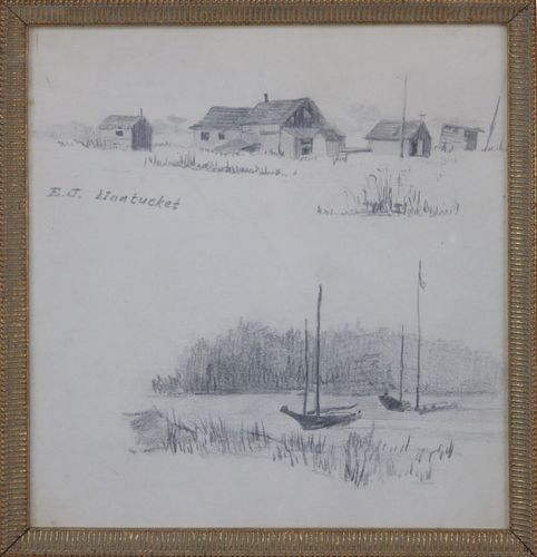 EASTMAN JOHNSON PENCIL DRAWING ON