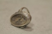 EBEL 14K WHITE GOLD WATCH-RING