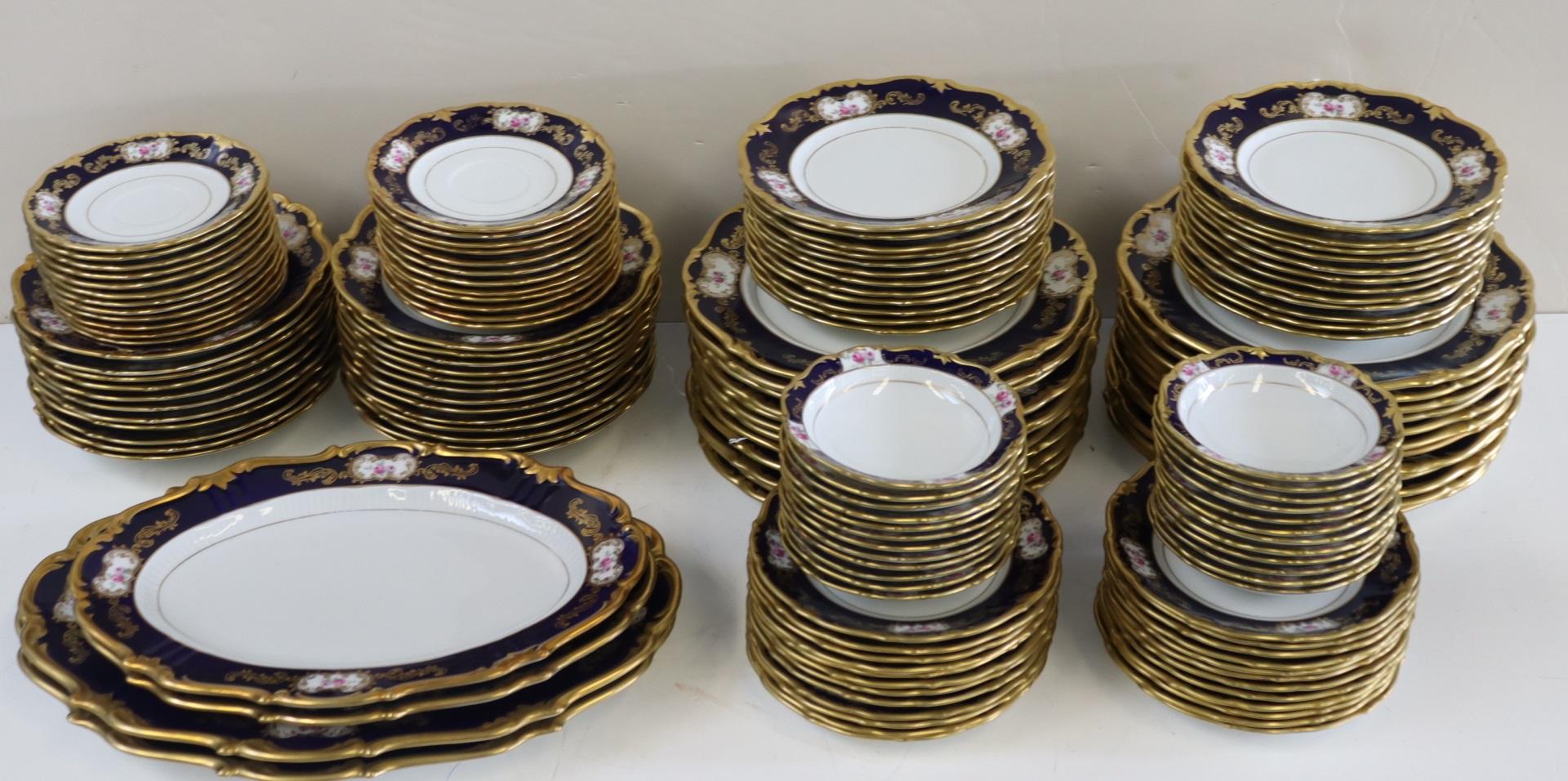 EBENTHAL PARTIAL COBALT AND GILT